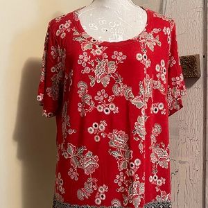 Women’s red patterned shirt